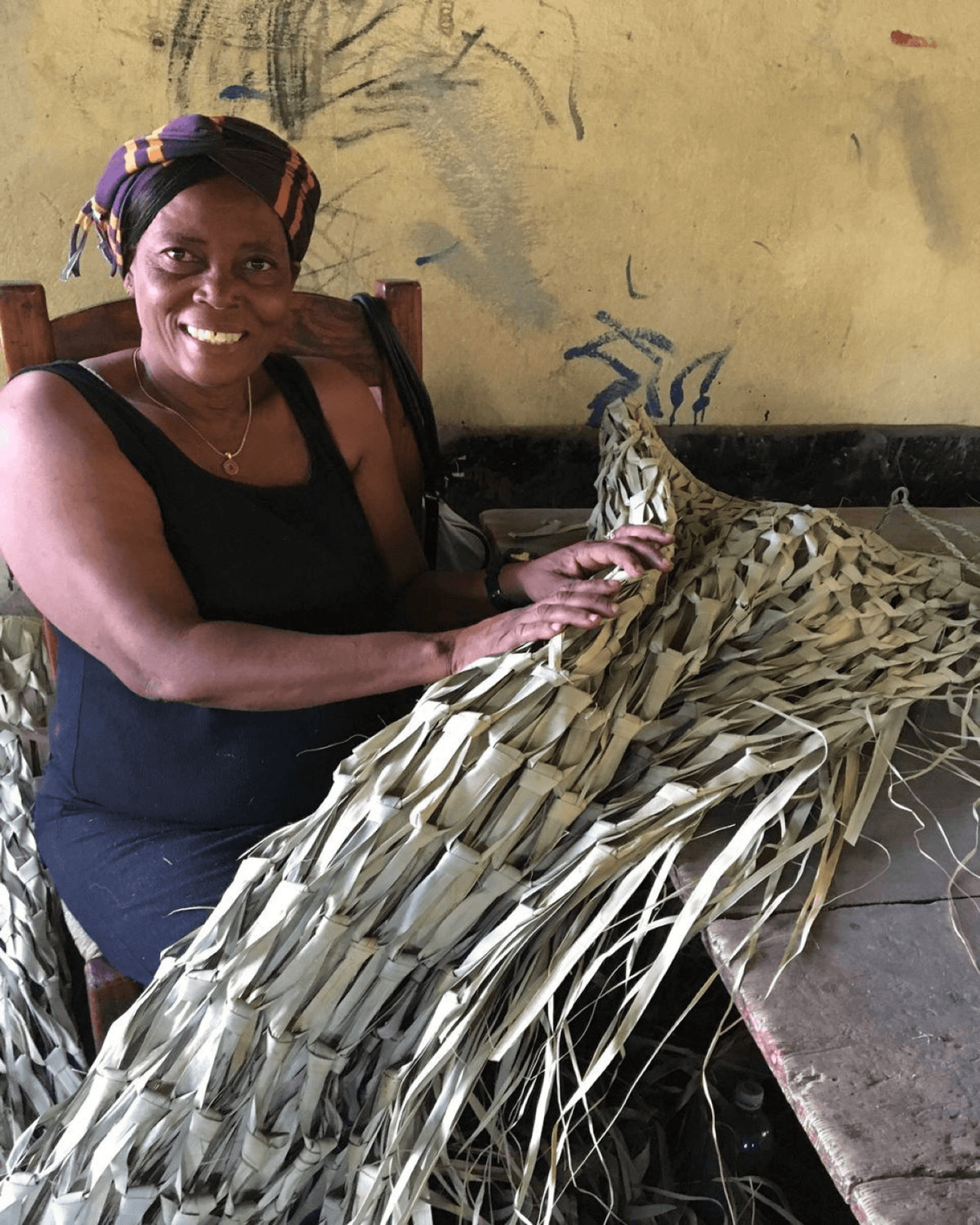 Rustic Tall Planter Basket - Handmade From Sustainable Palm Leaves