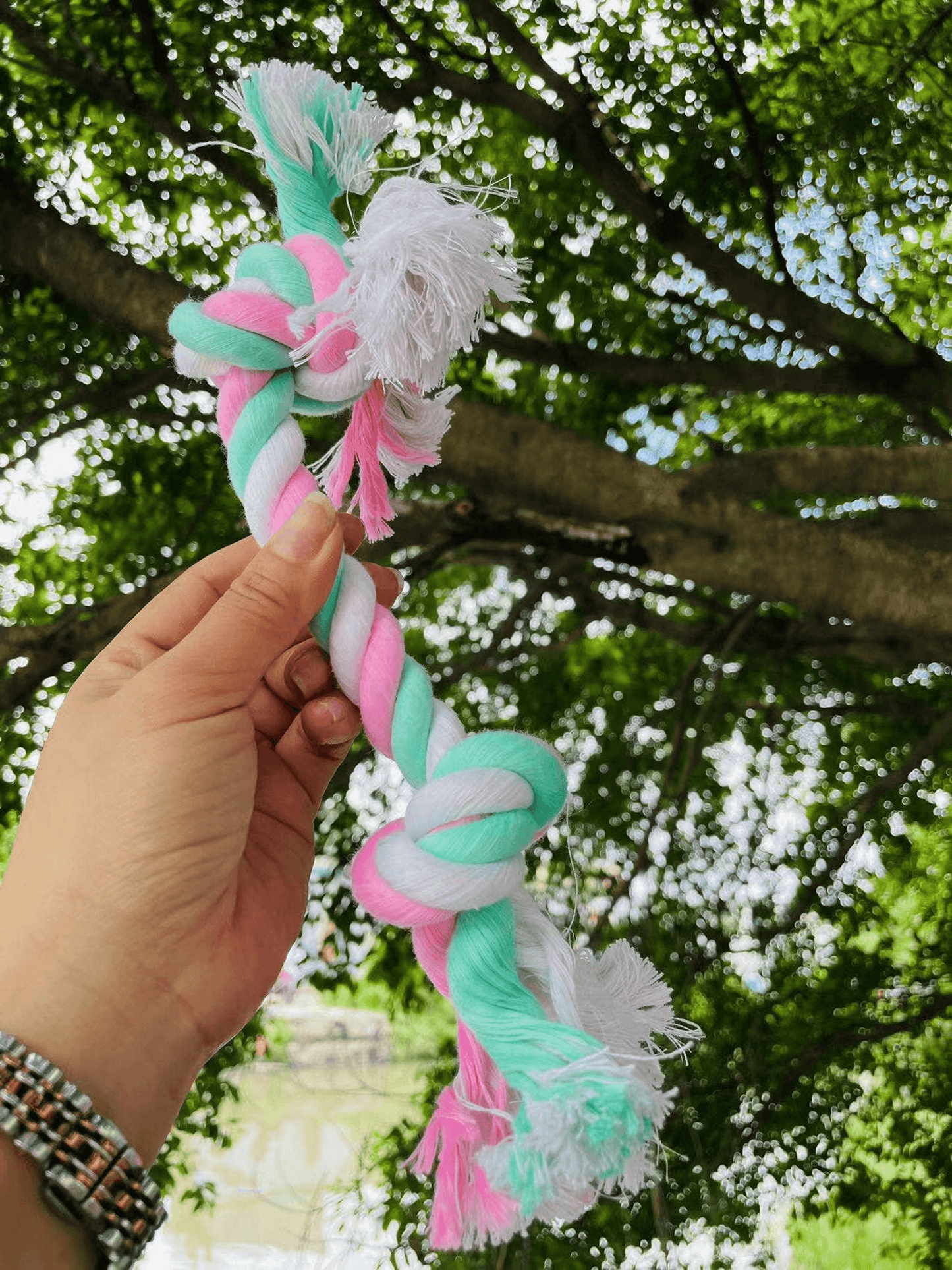 Sustainable Cotton 2-Knot Dog Chew Rope Toy