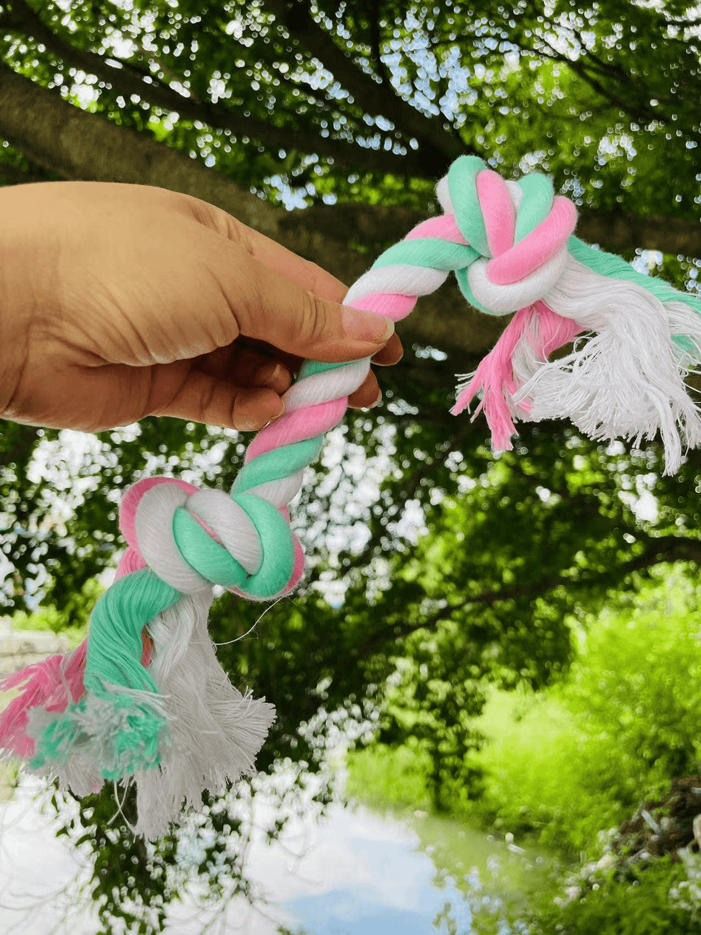 Sustainable Cotton 2-Knot Dog Chew Rope Toy