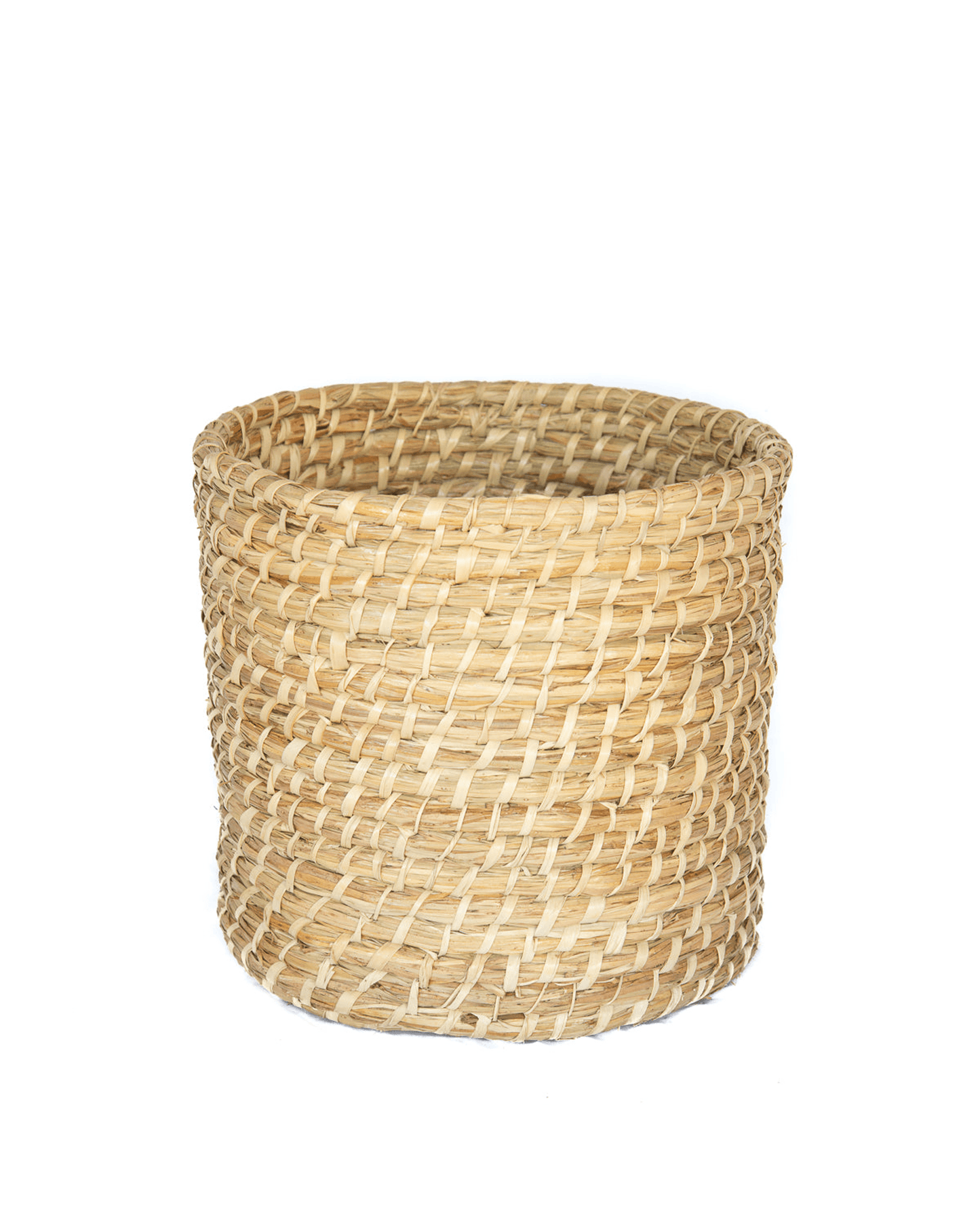 Rustic Tall Planter Basket - Handmade From Sustainable Palm Leaves