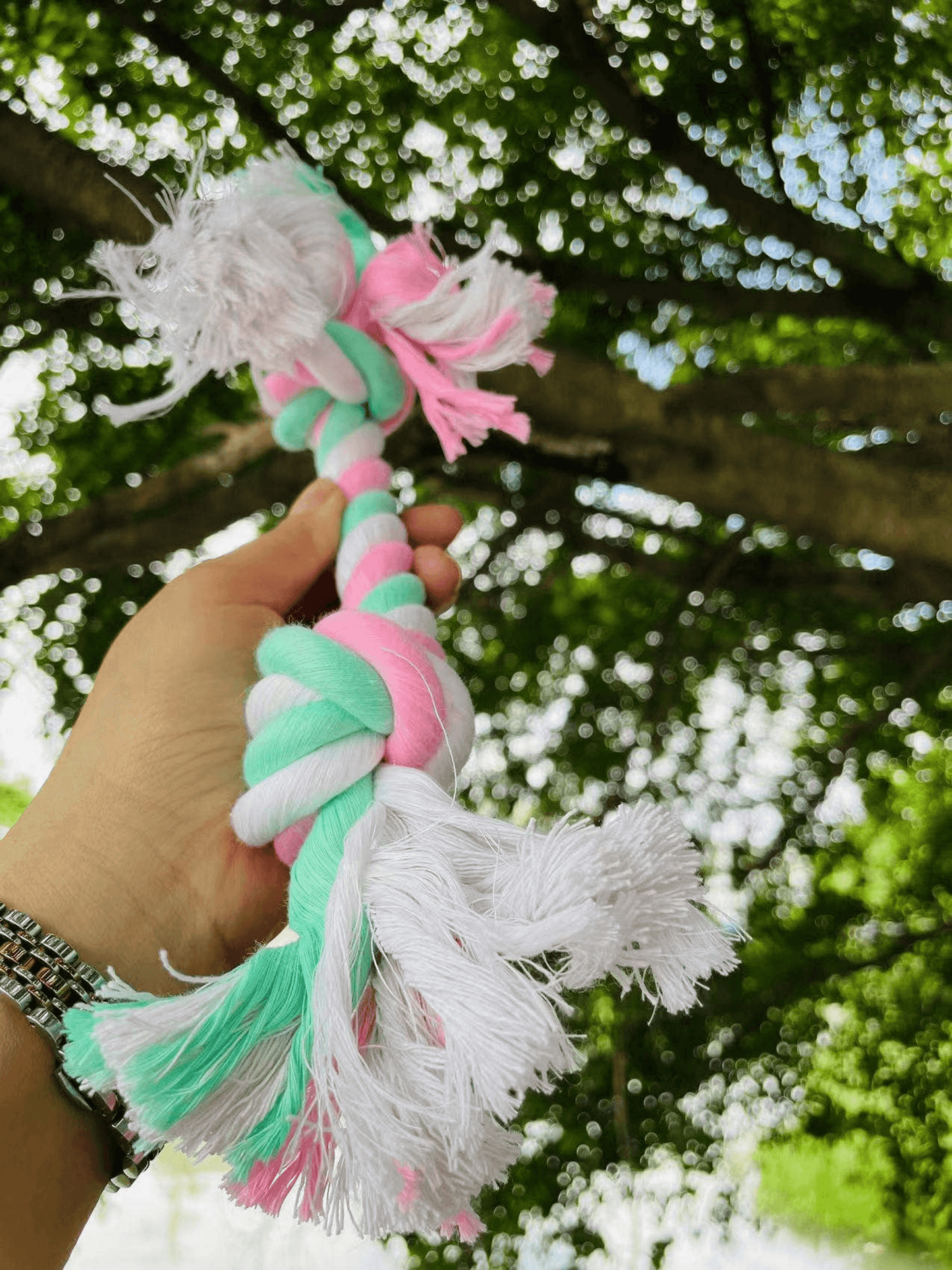 Sustainable Cotton 2-Knot Dog Chew Rope Toy