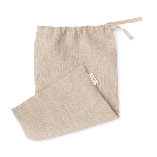 Reusable eco-friendly linen bread bag for kitchen food storage (20 x 20 cm)